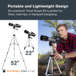 Celestron Travel Scope 70 Portable Refractor Telescope – 70mm Aperture, Fully-Coated Glass Optics – Includes Tripod, Backpack & Software – Ideal for Beginners & Travel