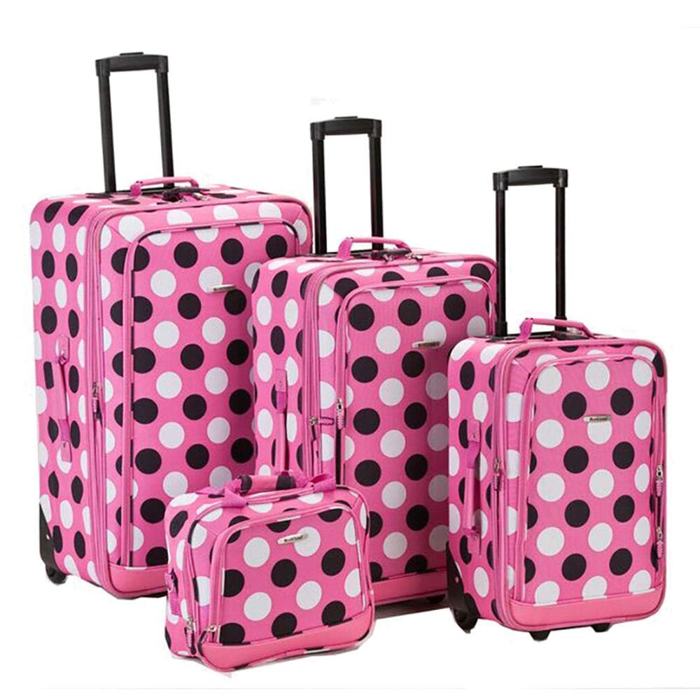 Rockland Fashion Softside 2 Piece Luggage Set, Expandable, (14" Tote/19" Upright), Purple
