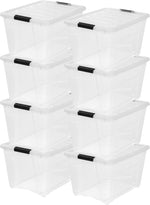 IRIS USA 6-Pack 6 Quart Storage Bins with Lids | Transparent design makes contents easy to find. Ideal for shoes, photos, documents, and small essentials. Nestable design