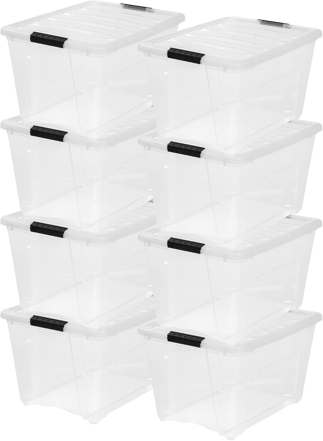 IRIS USA 6-Pack 6 Quart Storage Bins with Lids | Transparent design makes contents easy to find. Ideal for shoes, photos, documents, and small essentials. Nestable design