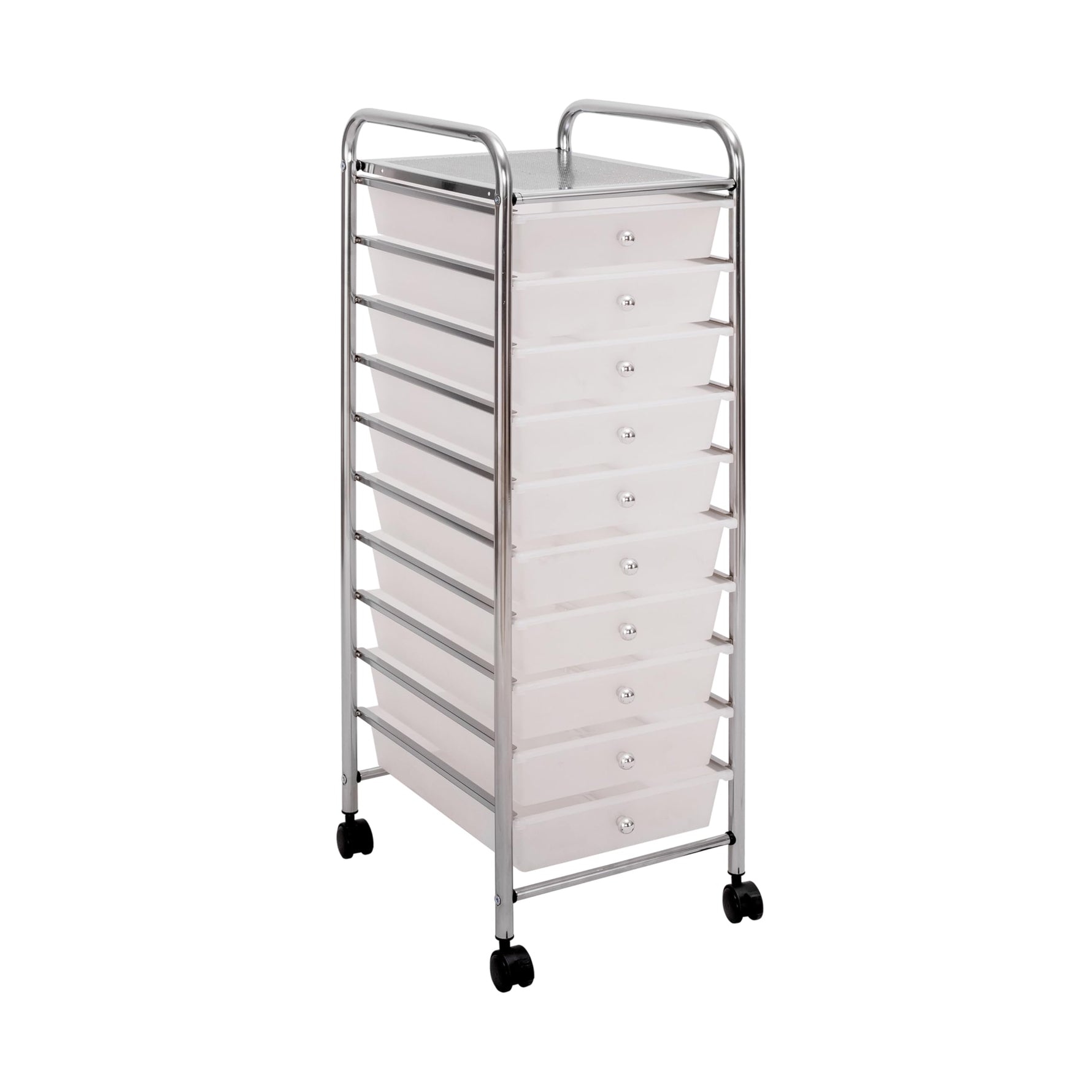 Seville Classics Rolling Utility Organizer Storage Cart , for Home Office, School, Classroom, Scrapbook, Hobby, Craft, 15 Drawer, Black