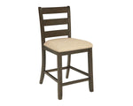 Signature Design by Ashley Skempton | 2-Count 24" Counter-Height Upholstered Bar Stools – Coastal Chic Ladder-Back, Antique White