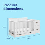 Graco Hadley 5-in-1 Convertible Crib with Drawer – GREENGUARD Gold Certified, Fits Standard Crib Mattress, Converts to Toddler Bed, Daybed and Full Bed, 4 Adjustable Mattress Heights (White)