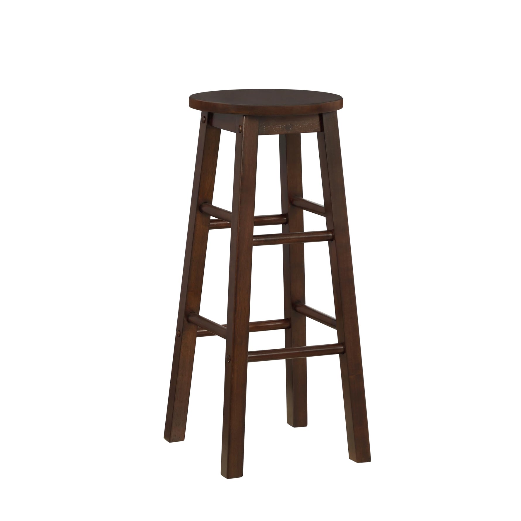 Linon Natural Barstool with Round Seat, 24-Inch