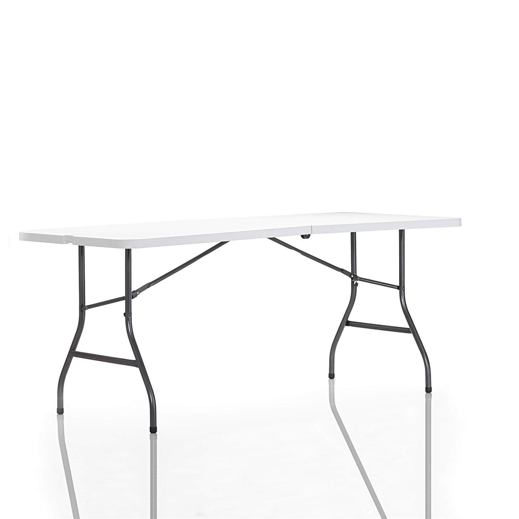 COSCO 6 ft. Fold-in-Half Banquet Table w/Handle, Black