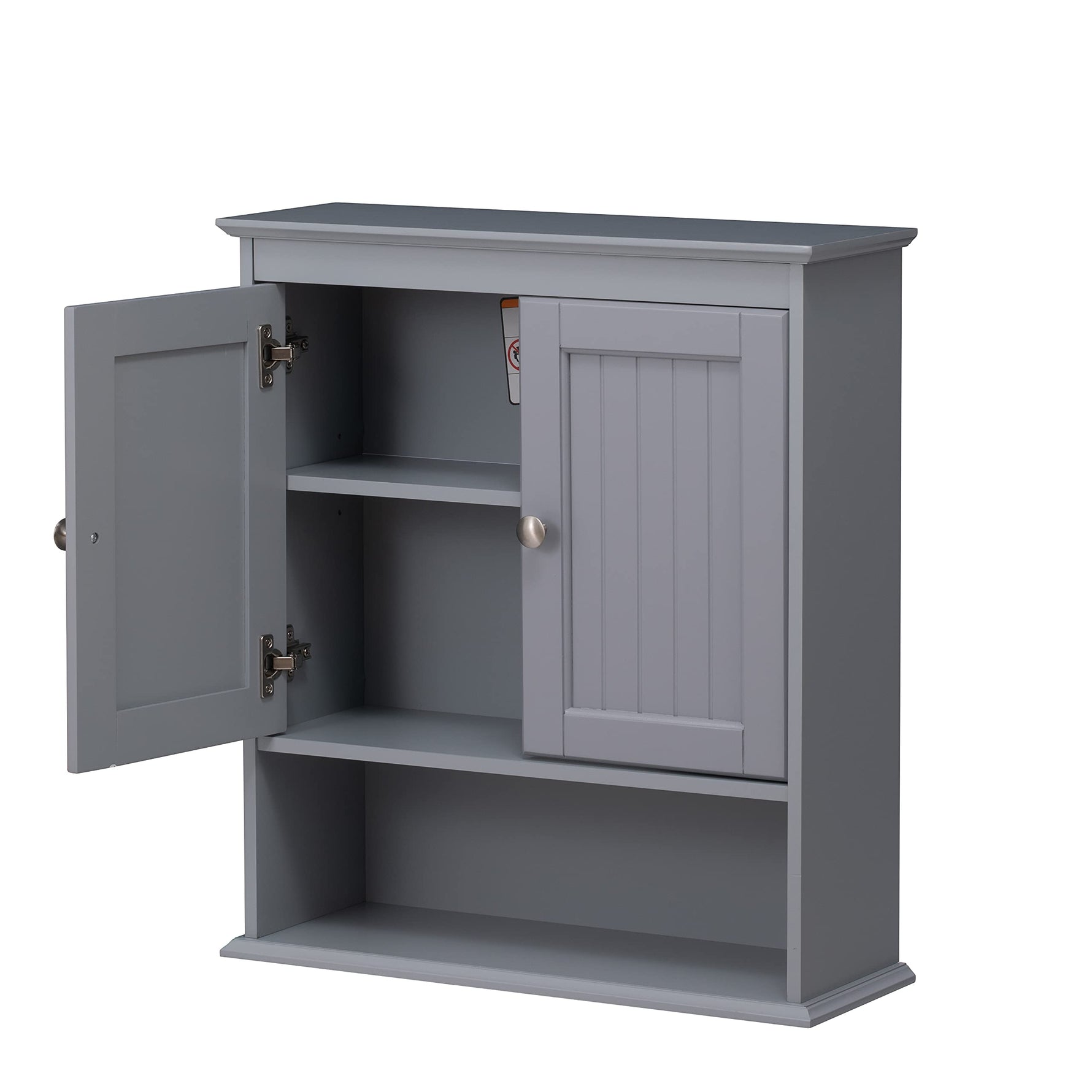 Spirich Bathroom Cabinet Wall Mounted with Doors, Wood Hanging Cabinet with Doors and Shelves Over The Toilet, Bathroom Wall Cabinet White