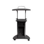 Techni Mobili Sit-to-Stand Rolling Adjustable Height Laptop Cart with Storage, Graphite, 22 x 16 x 46