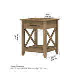 Bush Home End Table with Drawer, Nightstand with Storage, Living Room and Bedroom Furniture, Key West Collection, Washed Gray
