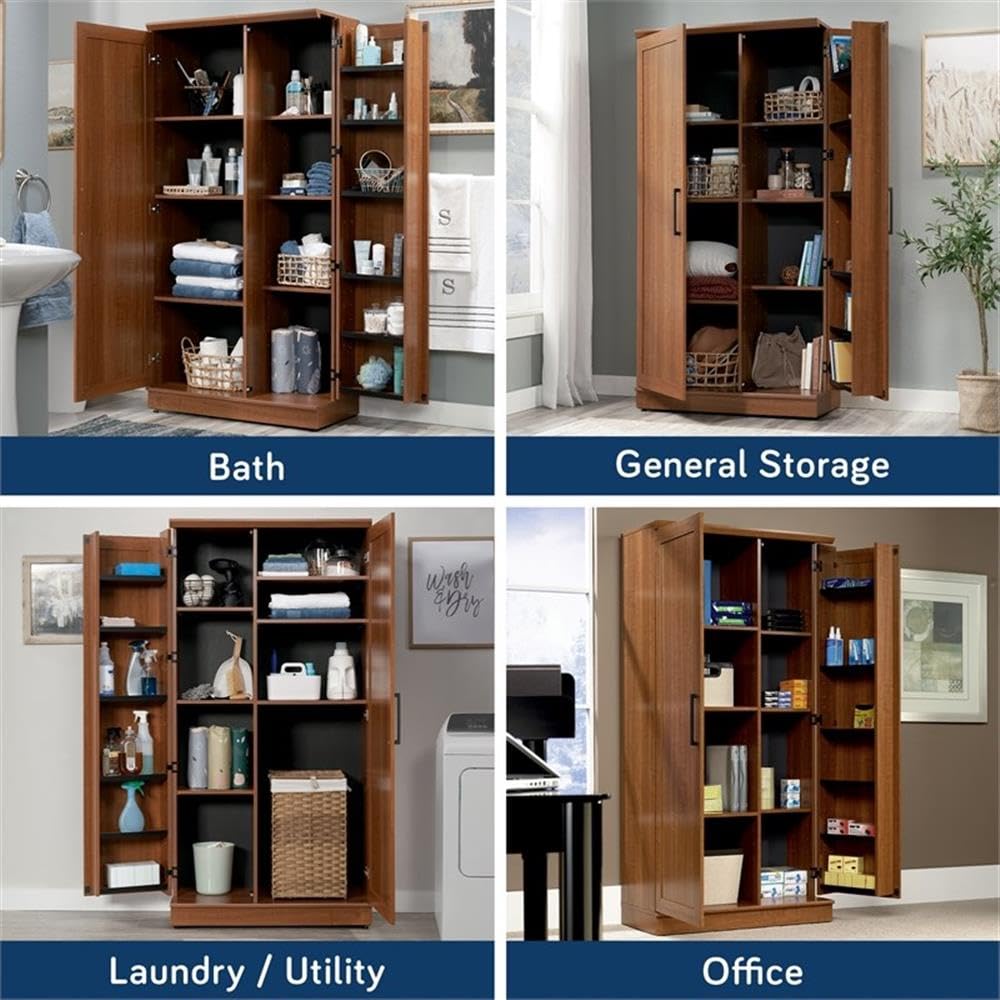 Sauder HomePlus Kitchen Storage Pantry Cabinet with Swing Door Storage and Adjustable Shelves, in Soft White finish