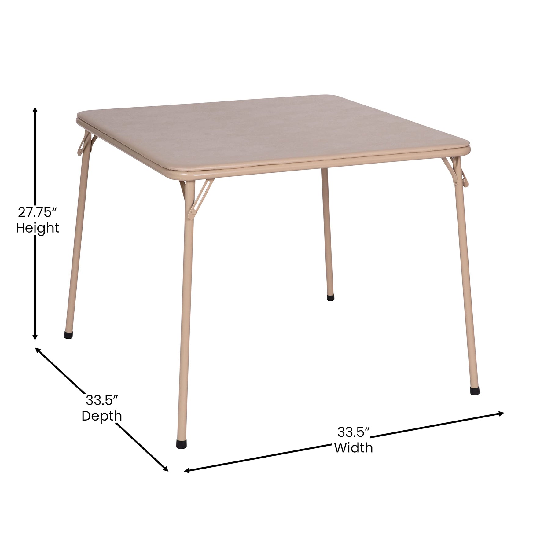 Flash Furniture Madelyn 33.5" Square Folding Multipurpose Card Table with Padded Vinyl Top, Portable Folding Game Table for 4 Players, Black