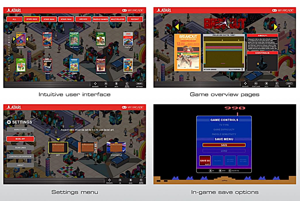 My Arcade Atari Game Station Pro: Retro Video Game Console with 200+ Games, Wireless Joysticks, RGB LED Lights