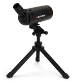 Celestron Mini Mak 70mm Angled Spotting Scope – Maksutov Spotting Scope – Great for Long Range Viewing – 25–75x Zoom Eyepiece – Multi-Coated Optics – Rubber Armored – Tabletop Tripod Included