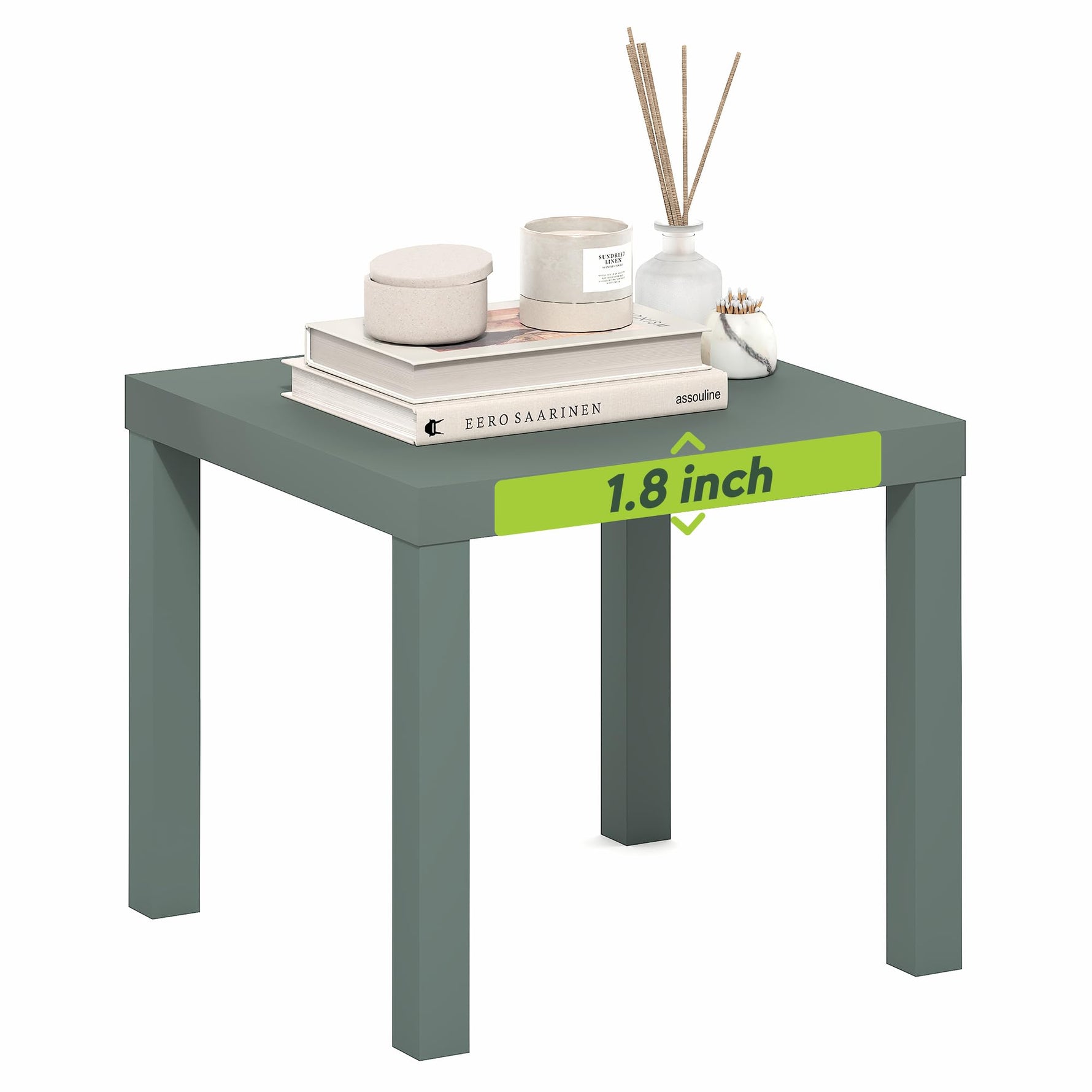 Furinno Classic Homey Square Parsons Side End Table, 1-Pack, Black