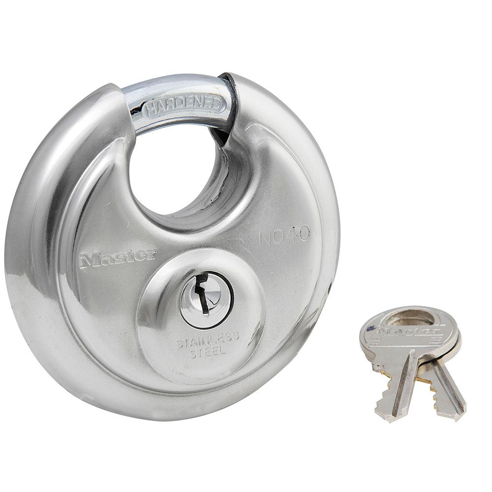 Master Lock 2-Pack Round Steel Padlocks with Shielded Shackle - 2 3/4in.W, Model Number 40T