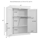 Crosley Furniture Savannah Wall Mounted Bathroom Storage Medicine Cabinet with Shelves, White