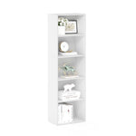 Furinno LUDER Book Shelf, 5-Cube Bookshelf, Reversible Bookcase, 9.4 x 19.5 x 31.5, Easy Assembly, for Living Room, Bedroom, Home Office, White