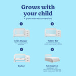 Graco Benton 5-in-1 Convertible Crib – GREENGUARD Gold Certified, Converts from Baby Crib to Toddler Bed, Daybed and Full-Size Bed, Fits Standard Full-Size Crib Mattress (White)