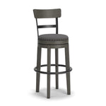 Signature Design by Ashley Valebeck Upholstered Swivel Stool, Cushioned Seat, Woven Fabric Upholstery, Wood, 24" H, Brown & Black