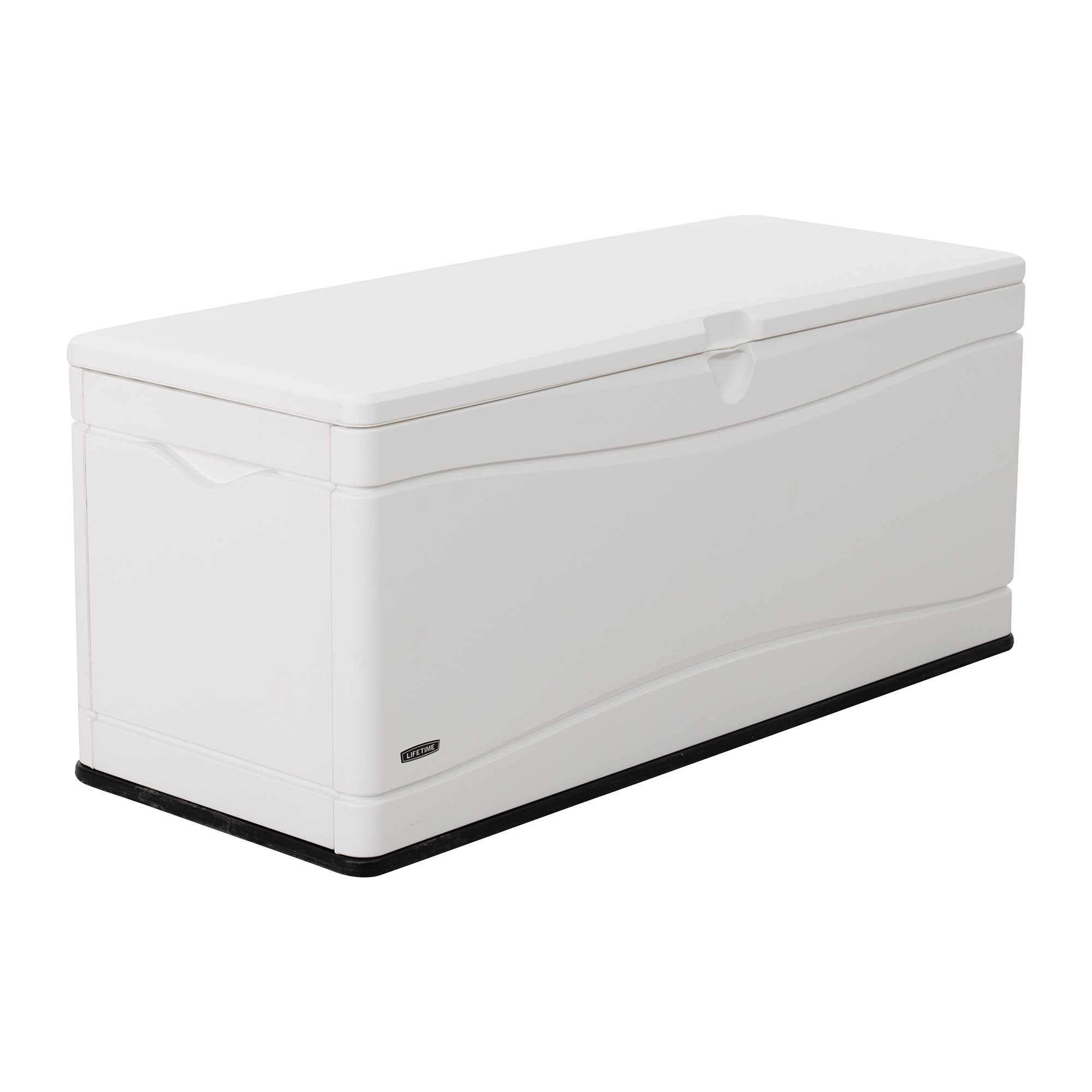 LIFETIME Outdoor Storage Deck Box, 130 Gallon, Arctic White, Lockable, UV-Protected, for Decks and Marine Docks