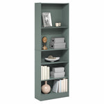 Furinno Jaya Book Shelf, 5-Tier Bookshelf, Bookcase with Adjustable Shelves, 9.5 x 24.5 x 71.2, for Organization and Storage, for Living Room, Bedroom, Home Office, Blackwood