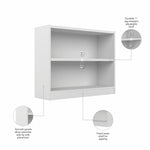 Bush Home Universal Small 2 Shelf Bookcase in Black, Low Storage and Display Bookshelf for Home Office or Living Room Organization