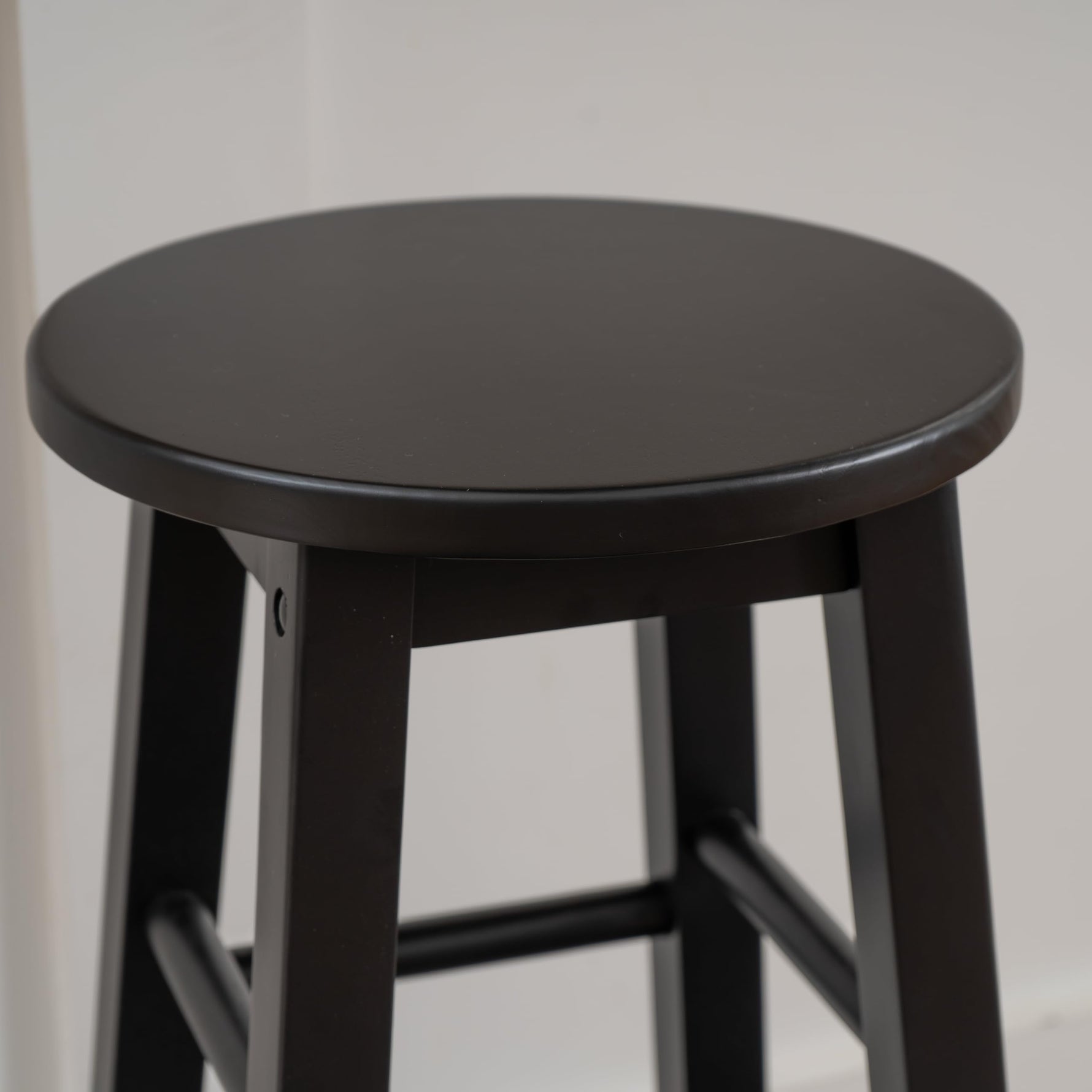 Linon Natural Barstool with Round Seat, 24-Inch