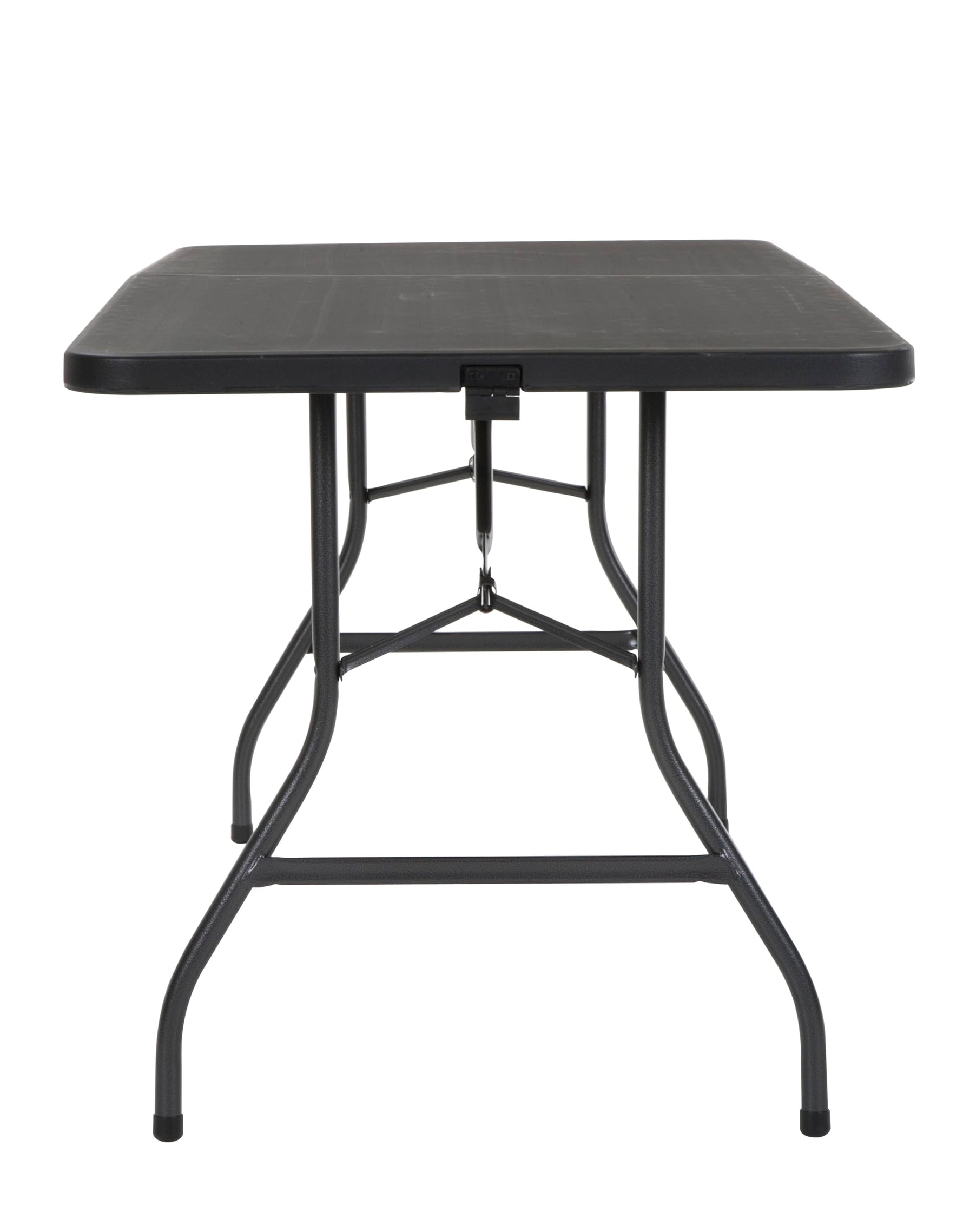COSCO 6 ft. Fold-in-Half Banquet Table w/Handle, Black
