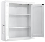 Crosley Furniture Savannah Wall Mounted Bathroom Storage Medicine Cabinet with Shelves, White