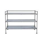 3-Tier Stackable 1" Slat Steel Frame Shoe Rack, 27.25"W x 12.75"D, Espresso | Interlocking modular design maximizes storage while the sturdy steel frame holds up to 12 pairs of shoes (Patented Design)
