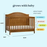 Davinci Charlie 4-in-1 Convertible Crib - GREENGUARD Gold Certified - Converts from Baby Crib to Toddler Bed, Daybed, and Full-Size Bed Effortlessly - 4 Adjustable Heights - Wooden White Baby Bed
