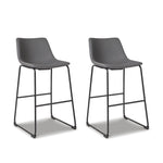 Signature Design by Ashley Centiar 24" Counter Height Modern Bucket Barstool, 2 Count, Black