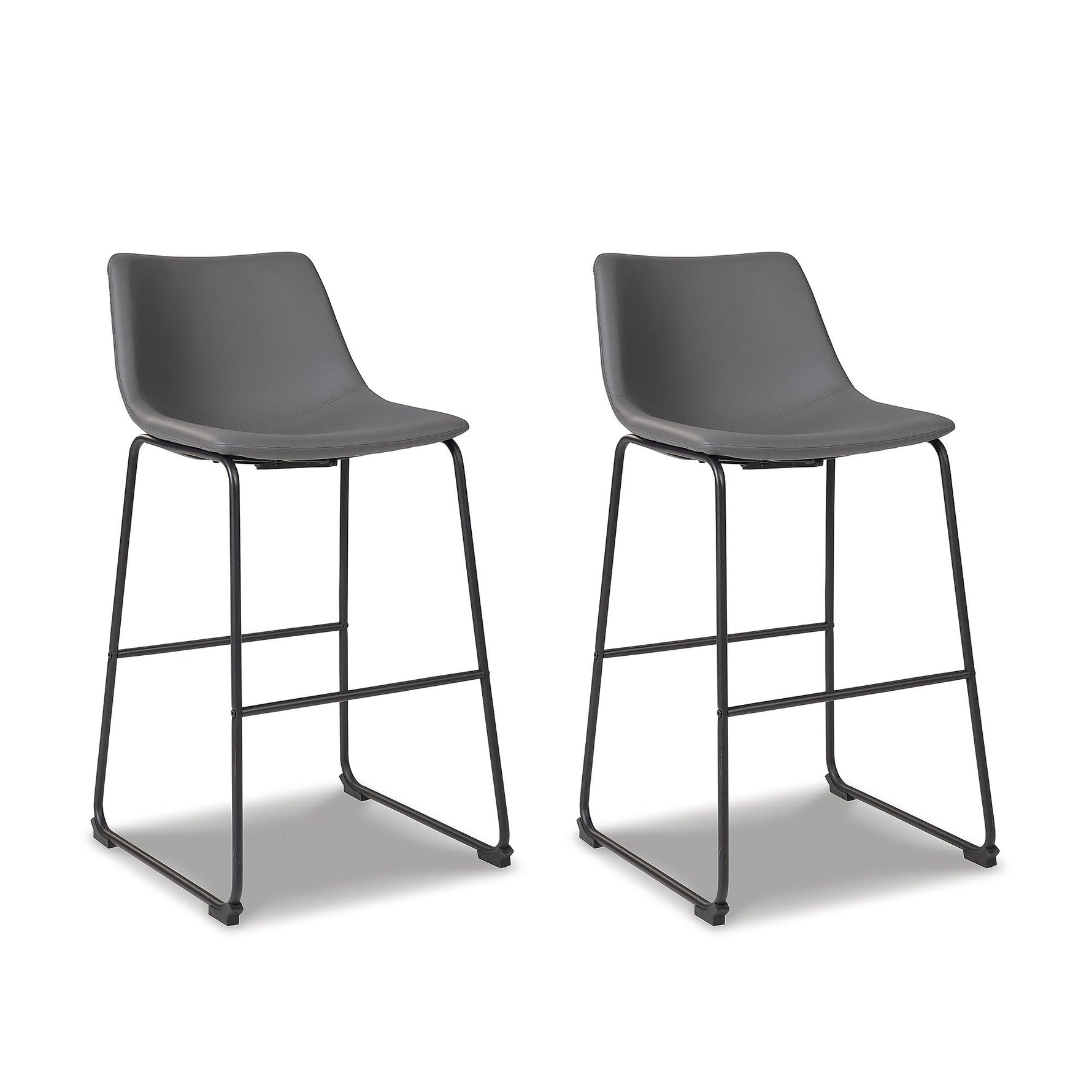 Signature Design by Ashley Centiar 24" Counter Height Modern Bucket Barstool, 2 Count, Black