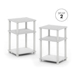 Furinno JUST Side Table, 3-Tier End Table, Open Shelves Night Stand, Bedside Table, Toolless Assembly, for Living Room, Bedroom, Bathroom, Columbia Walnut