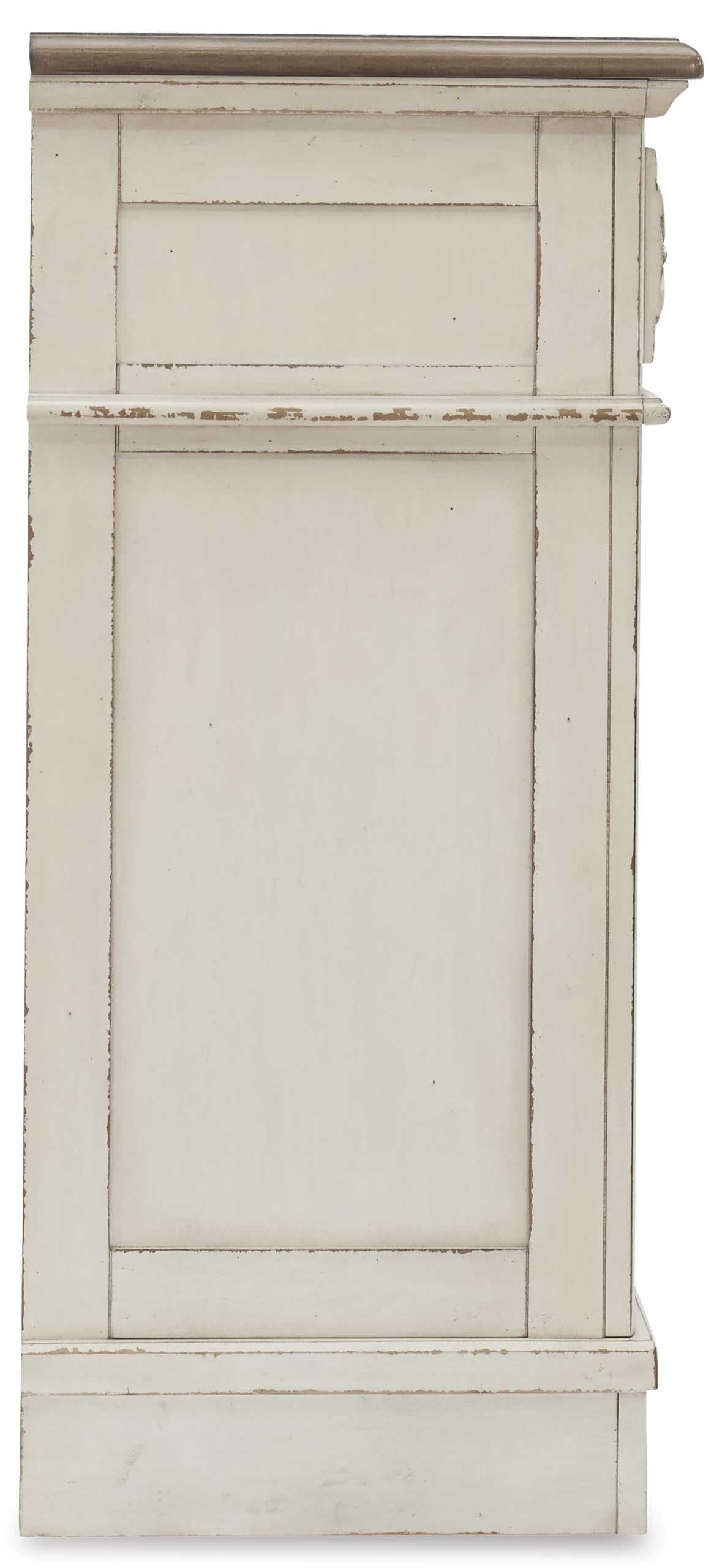 Signature Design By Ashley Realyn French Country Youth 6 Drawer Dresser, Chipped White & Brown