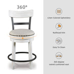 Signature Design by Ashley Valebeck Upholstered Swivel Stool, Cushioned Seat, Woven Fabric Upholstery, Wood, 24" H, Brown & Black