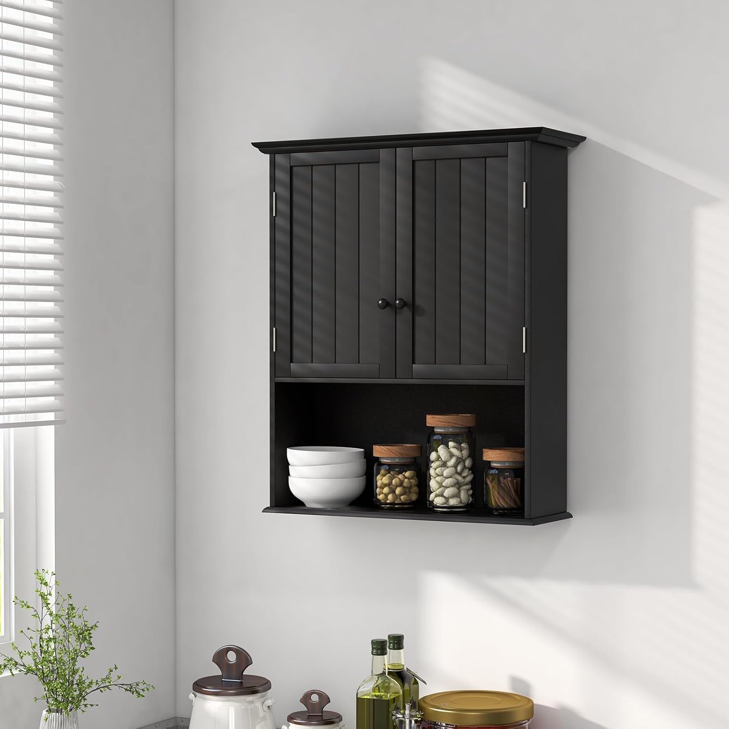 28" H x 23.5" W Wall Mount Medicine Cabinets with Adjustable Shelf and 2-Door for Bathroom Laundry Living Room