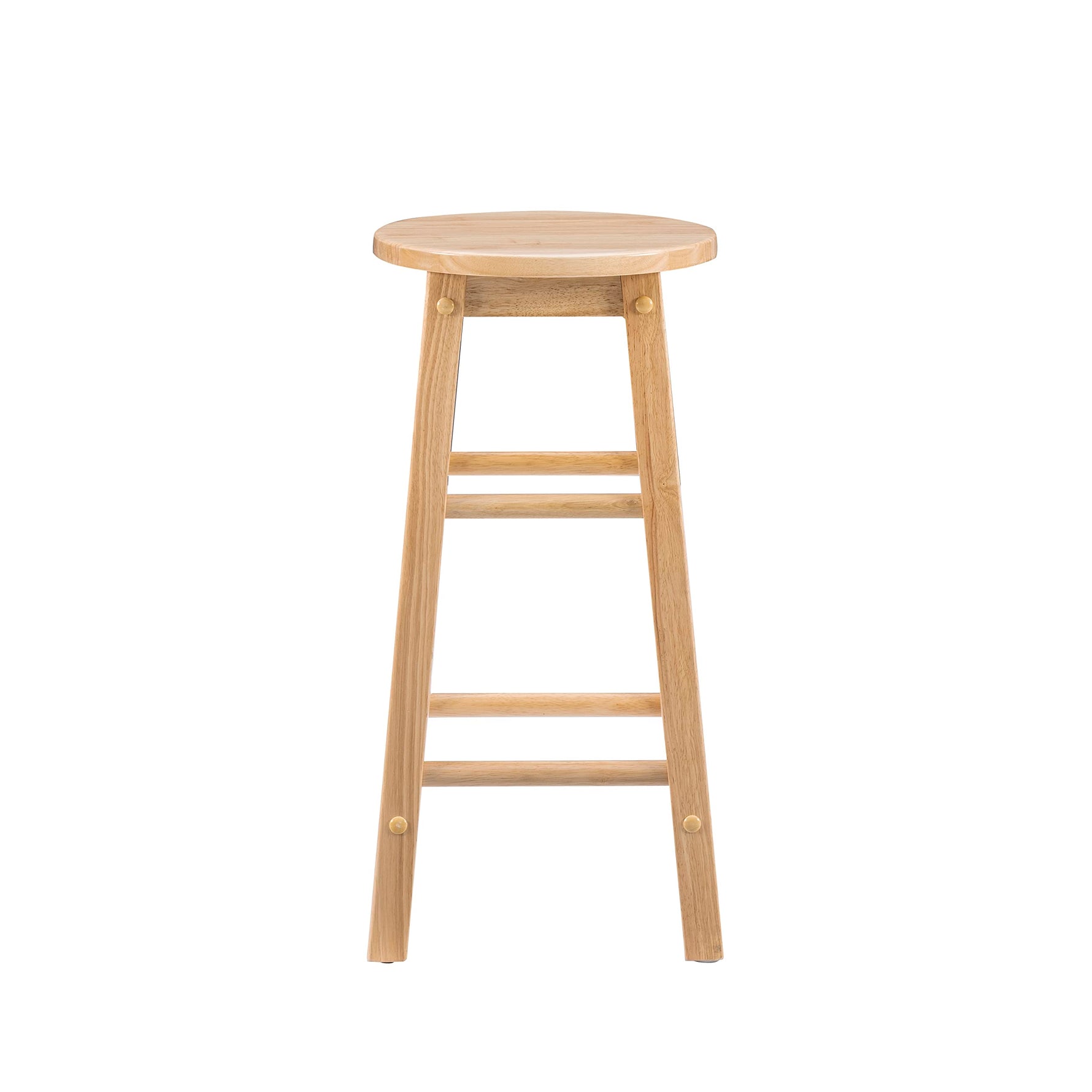Linon Natural Barstool with Round Seat, 24-Inch