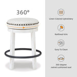 Signature Design by Ashley Valebeck Upholstered Swivel Stool, Cushioned Seat, Woven Fabric Upholstery, Wood, 24" H, Brown & Black