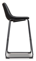 Signature Design by Ashley Centiar 24" Counter Height Modern Bucket Barstool, 2 Count, Black