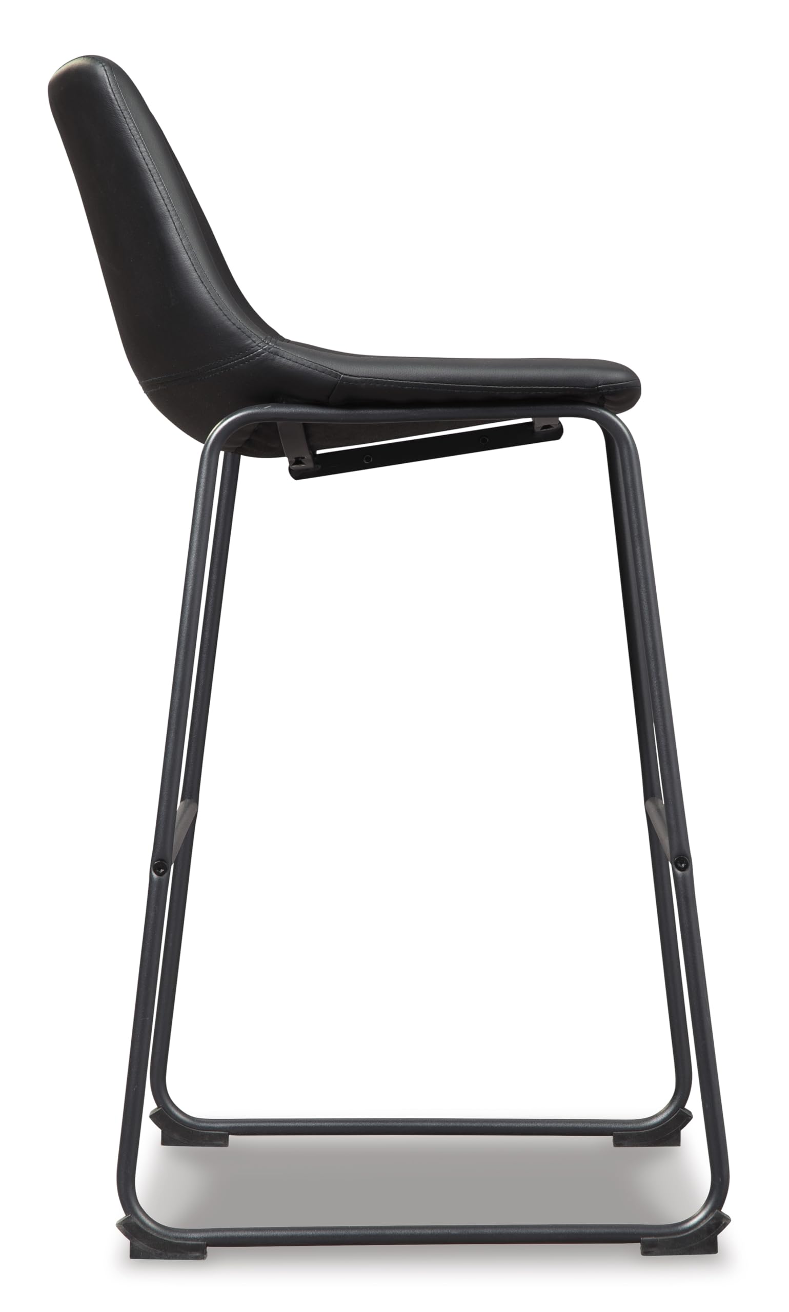 Signature Design by Ashley Centiar 24" Counter Height Modern Bucket Barstool, 2 Count, Black