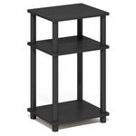 Furinno JUST Side Table, 3-Tier End Table, Open Shelves Night Stand, Bedside Table, Toolless Assembly, for Living Room, Bedroom, Bathroom, Columbia Walnut