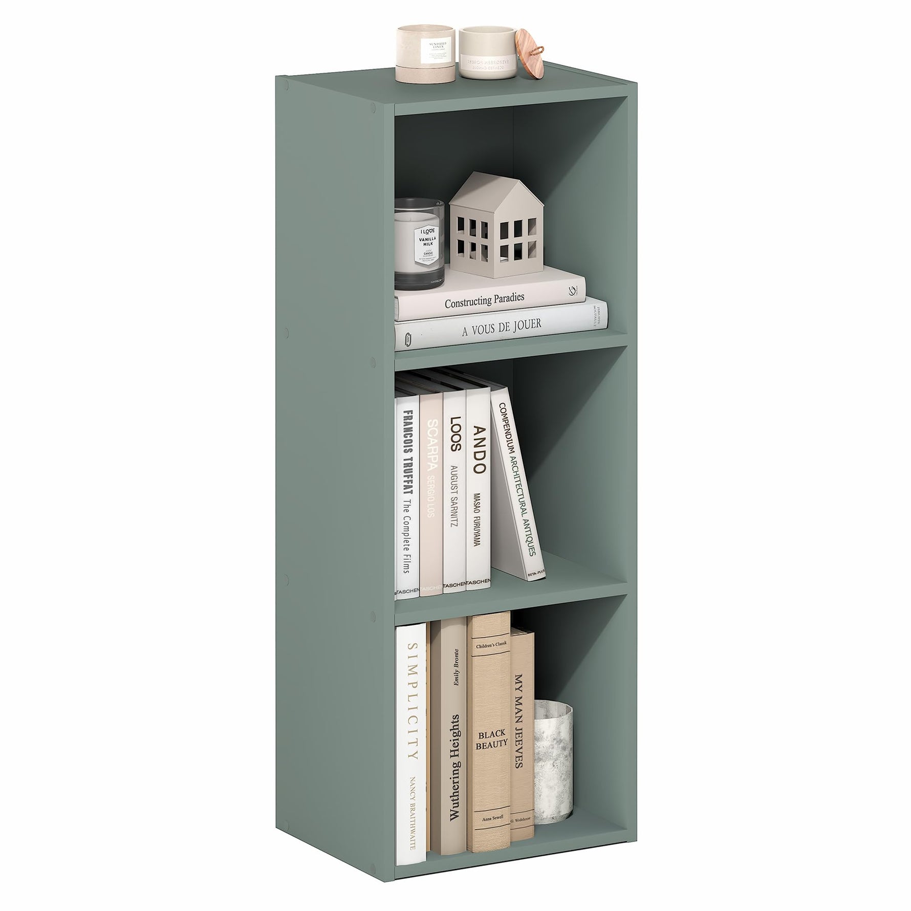 Furinno LUDER Book Shelf, 5-Cube Bookshelf, Reversible Bookcase, 9.4 x 19.5 x 31.5, Easy Assembly, for Living Room, Bedroom, Home Office, White