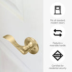 Design House 700534 Springdale Privacy Bed and Bath Door Lever Oil Rubbed Bronze