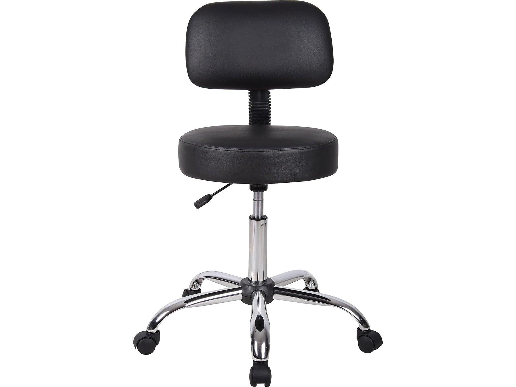 Boss Office Products Antimicrobial Vinyl Medical Spa Stool in Black