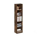 Furinno LUDER Book Shelf, 5-Cube Bookshelf, Reversible Bookcase, 9.4 x 19.5 x 31.5, Easy Assembly, for Living Room, Bedroom, Home Office, White