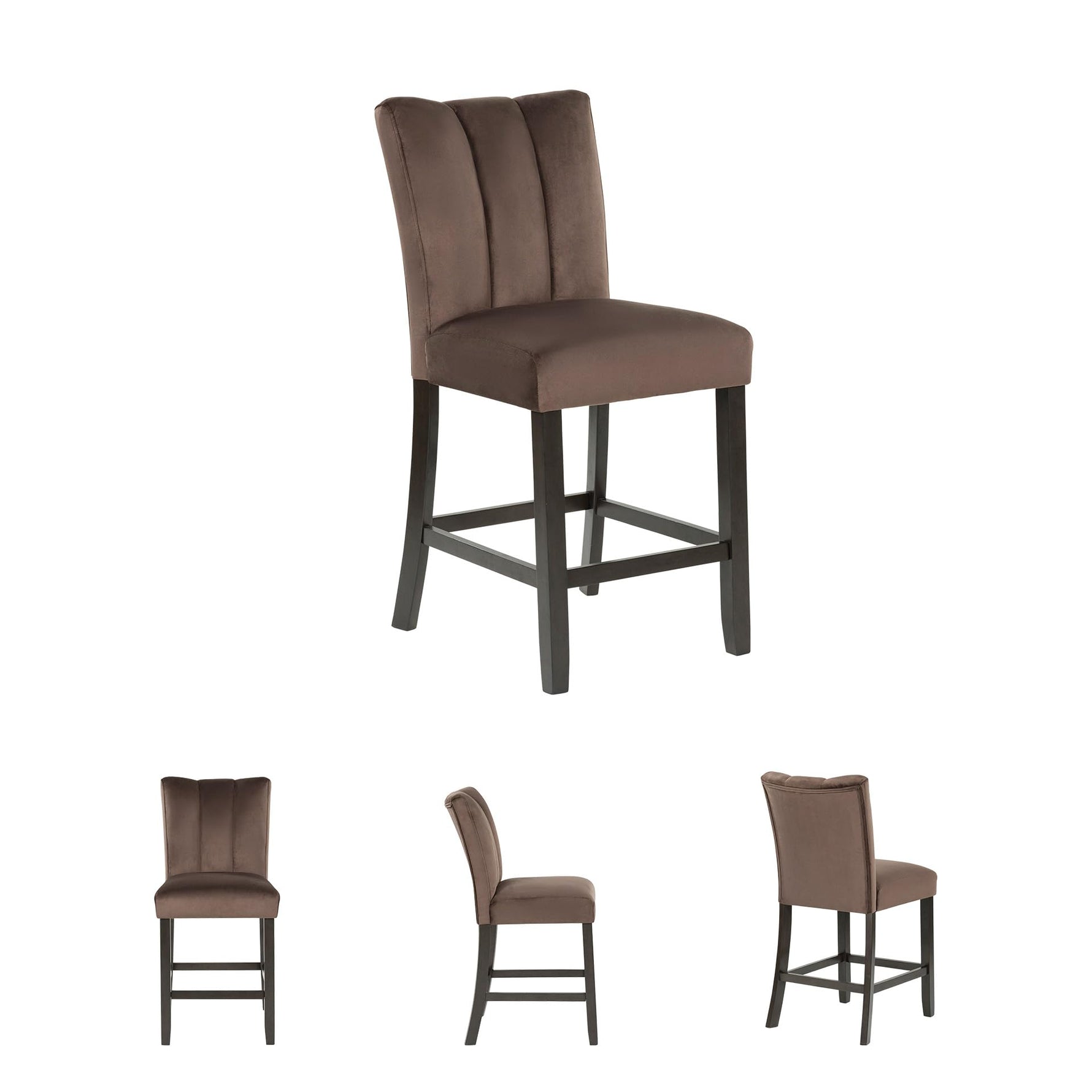 Signature Design by Ashley Centiar 24" Counter Height Modern Bucket Barstool, 2 Count, Black