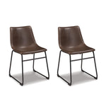 Signature Design by Ashley Mid Century Centiar 18.75" Dining Bucket Chair, 2 Count, Black and Brown