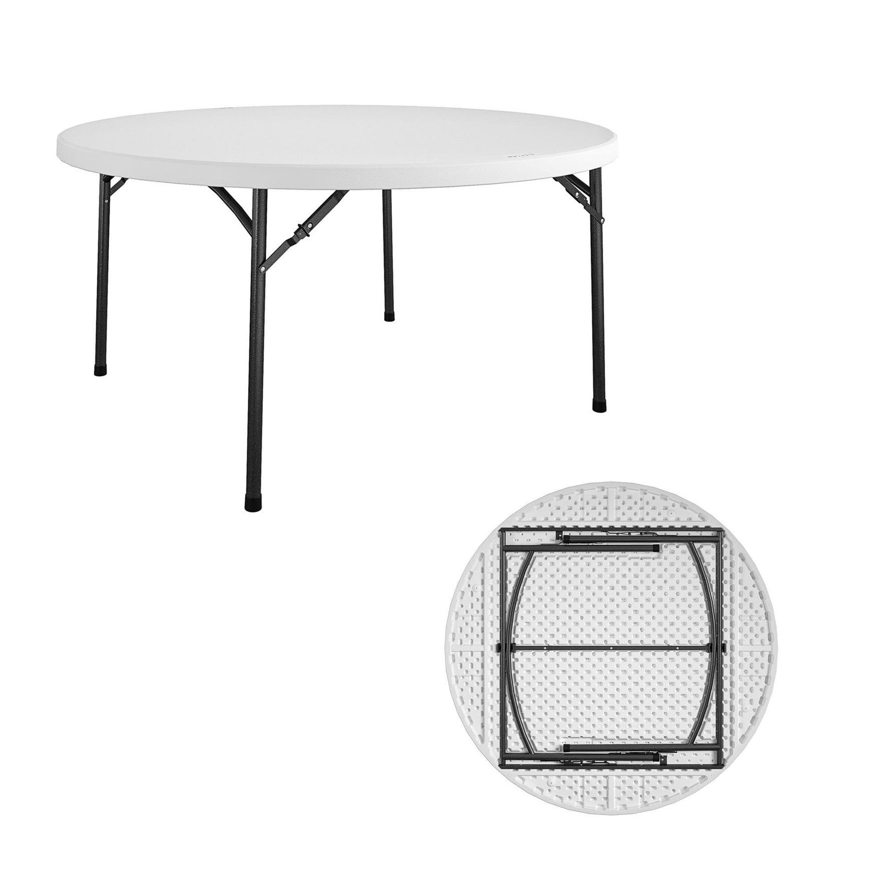 COSCO 6 ft. Fold-in-Half Banquet Table w/Handle, Black