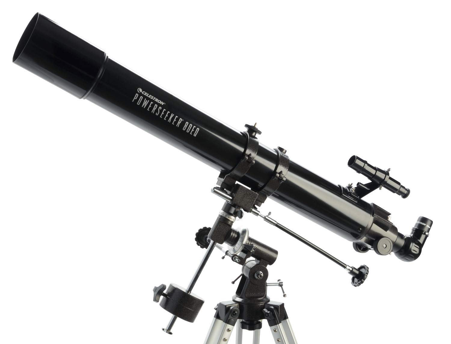 Celestron - PowerSeeker 80EQ Telescope - Manual German Equatorial Telescope for Beginners - Compact and Portable - Bonus Astronomy Software Package - 80mm Aperture