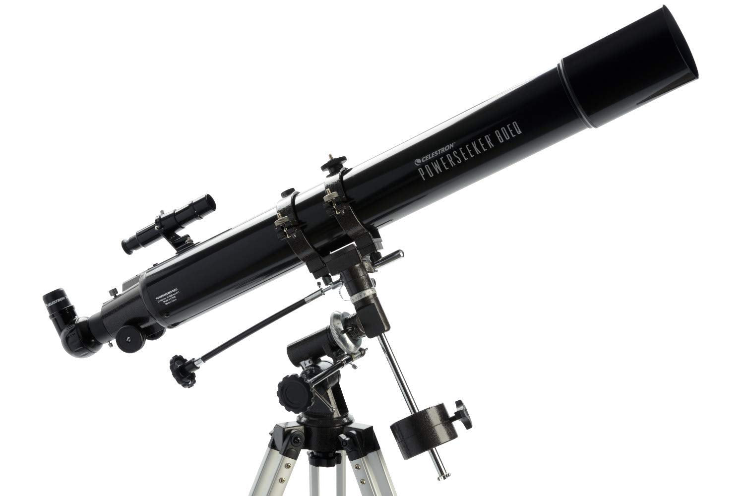 Celestron - PowerSeeker 80EQ Telescope - Manual German Equatorial Telescope for Beginners - Compact and Portable - Bonus Astronomy Software Package - 80mm Aperture